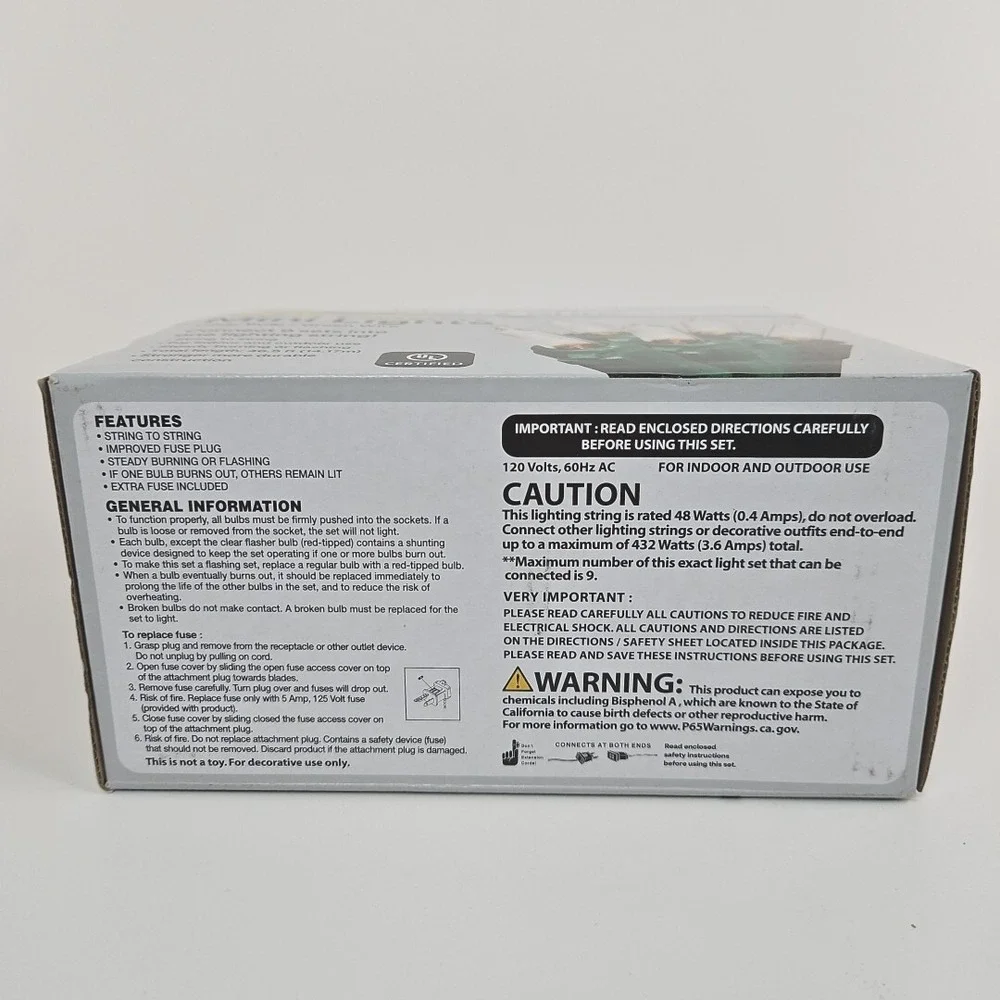 Merry Brite Heavy Duty 200 Ct‎ Clear Mini White Lights Holiday Christmas New